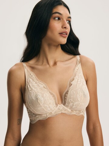 ESOTIQ - Clásico Sujetador 'Soft-BH Vivian, transparentes Mesh - bequem & feminin, feminine Wäsche, Damen' en beige: frente