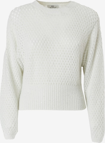 Influencer Sweater 'Pointelle' in White: front