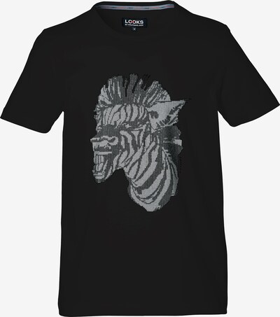 LOOKS by Wolfgang Joop Shirt ' Zebra-Print ' in de kleur Zwart / Zilver, Productweergave