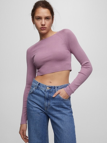 Pull&Bear Sweter w kolorze różowy: przód