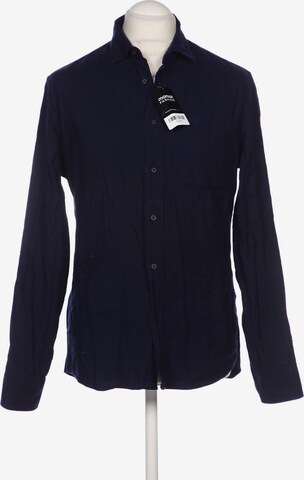 MANGO Button Up Shirt in M in Blue: front