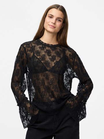 PIECES Bluse 'PCMAITA' i sort: forside