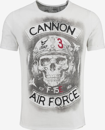 Tricou 'MT CANNON' de la Key Largo pe alb: față