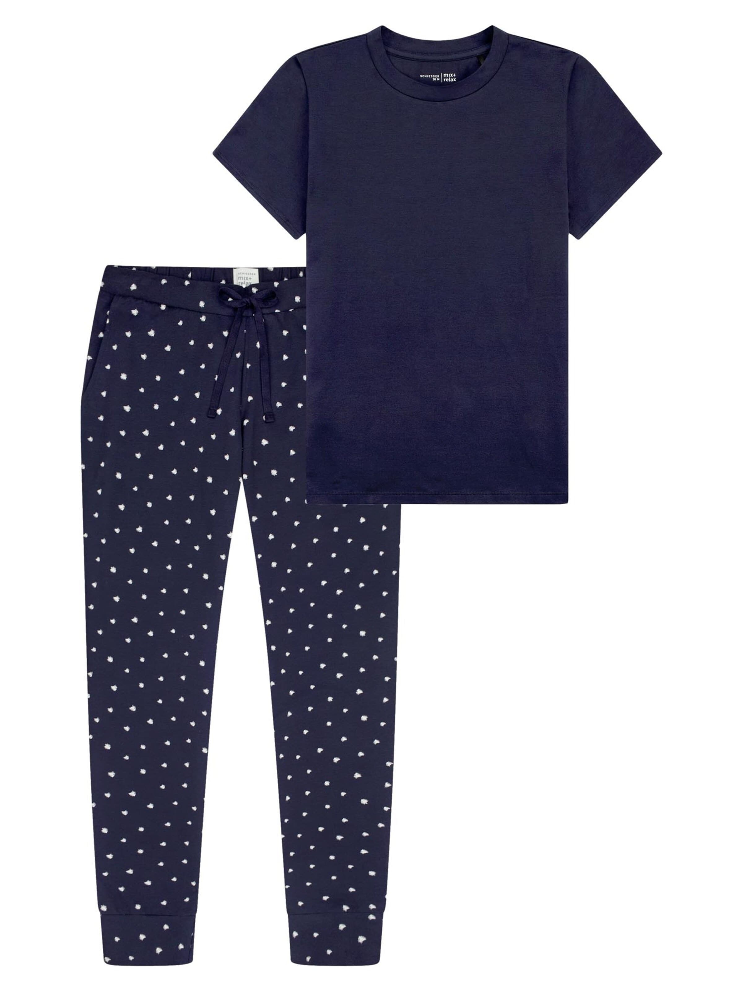 SCHIESSER Pajama 'Mix & Relax' in S/Regular in mottled blue, Item view