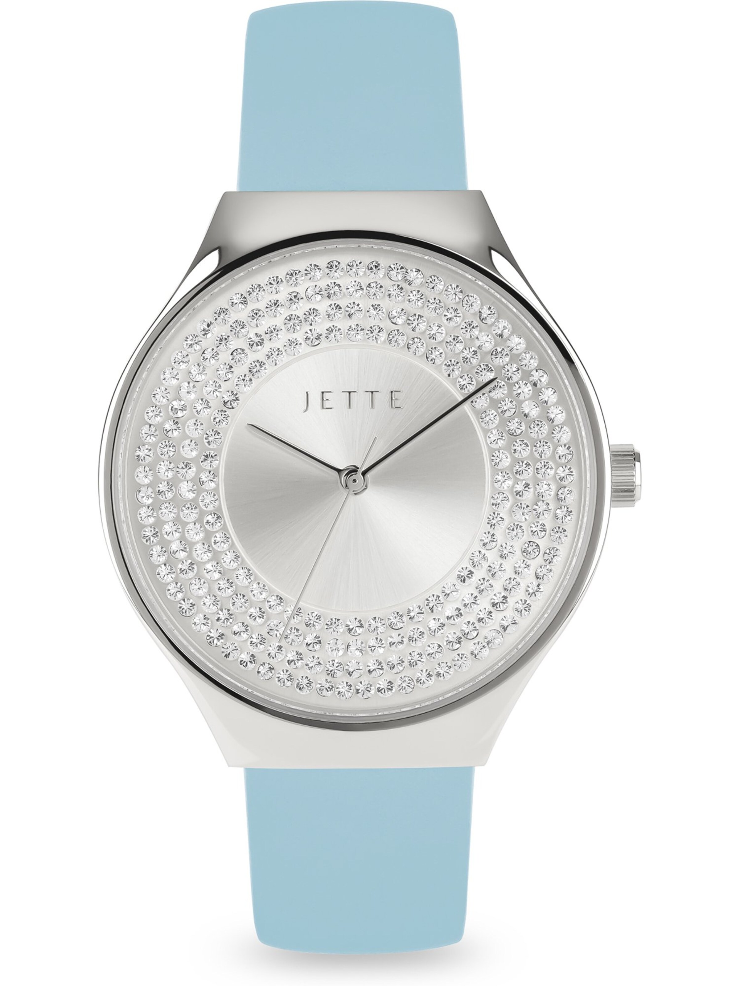 JETTE Analoguhr in Blau: Vorderseite