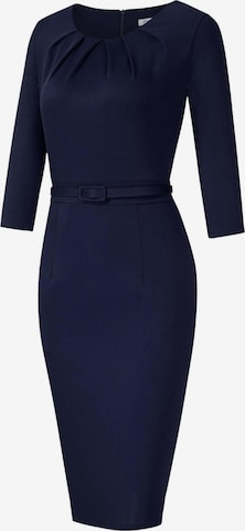 KoJooin Kleid 'Damen Kleider Elegante Bleistiftkleider 3/4 Ärmeln Kurze Faltenkleider' in Blau: Vorderseite