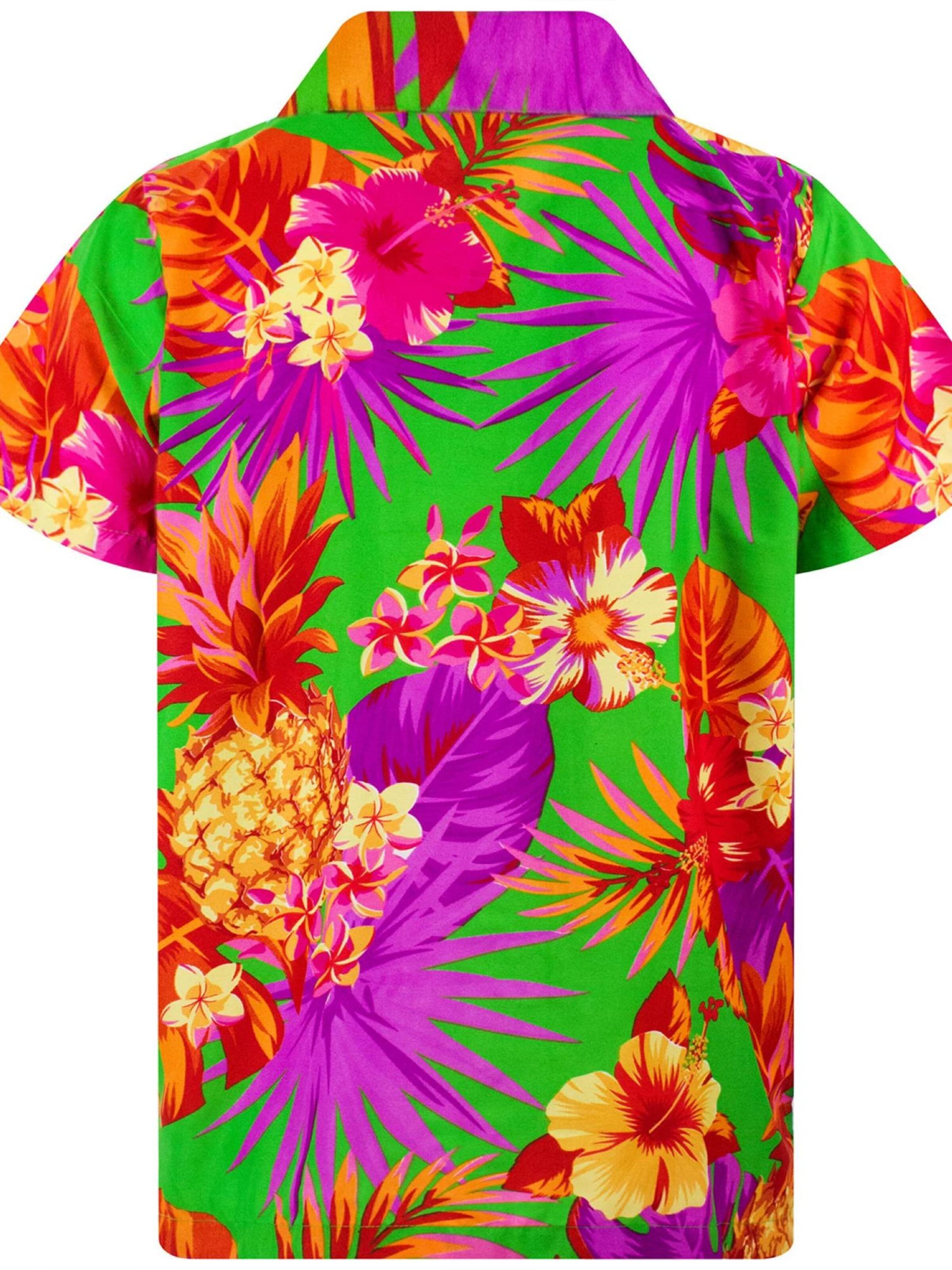 King Kameha Shirt 'Pineapple' in Groen
