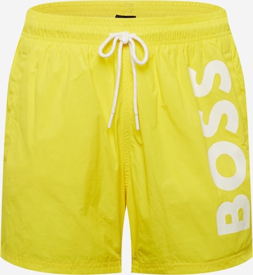 BOSS Black Swimming shorts 'Octopus' in Yellow: front