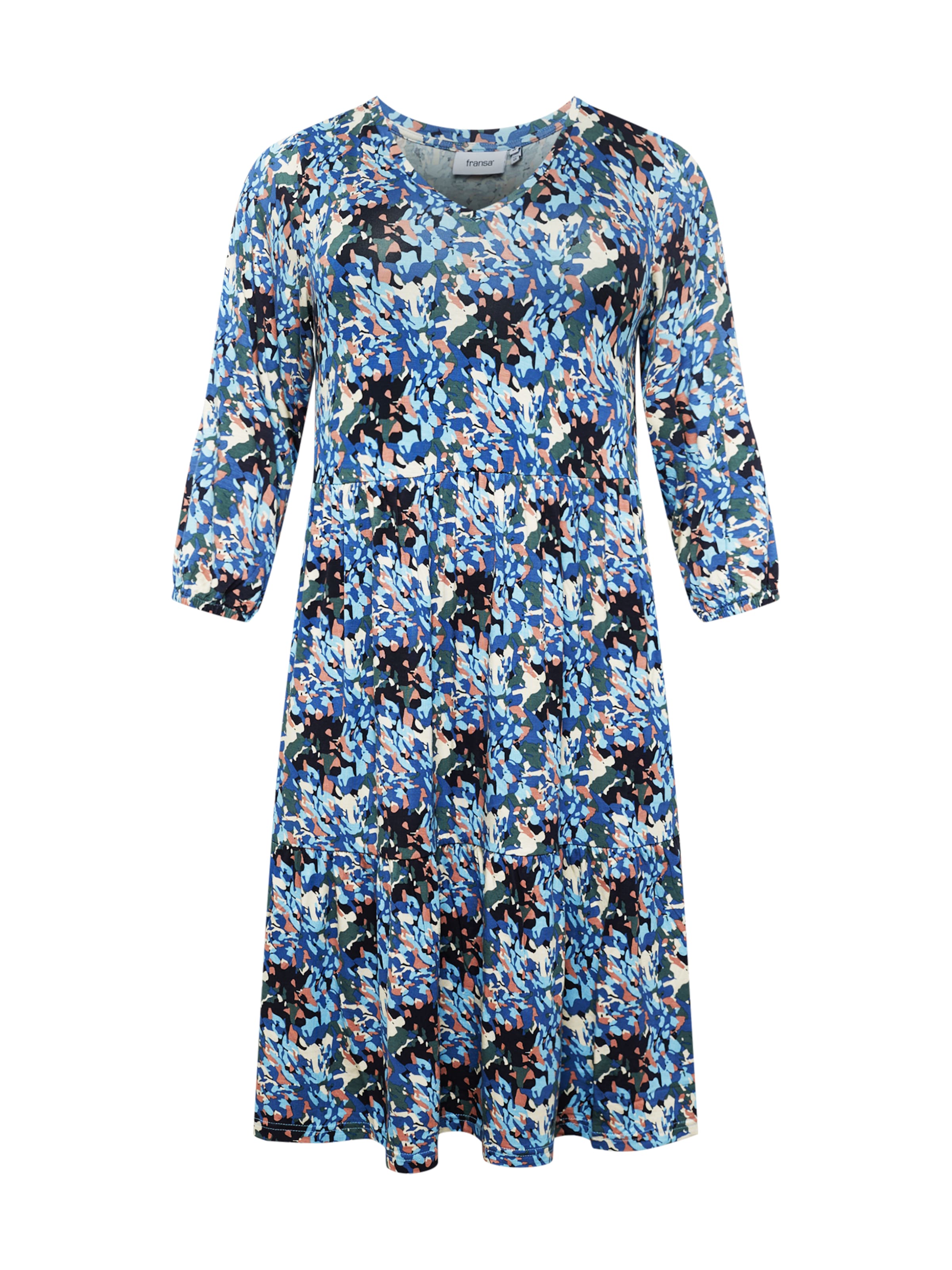 Fransa Curve Kjole 'Dina' i blå: forside