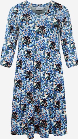 Fransa Curve Dress 'Dina' in Blue: front