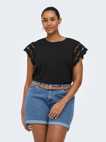 ONLY Carmakoma Majica 'CARMACY' | črna barva: sprednja stran
