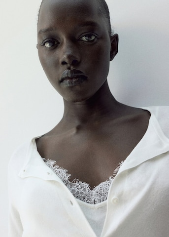 MANGO Knit Cardigan 'Gracie' in White