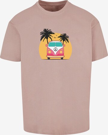Merchcode Shirt 'Summer Van' in Pink: predná strana