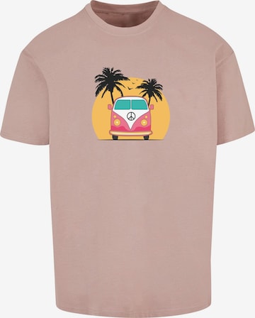 Merchcode Shirt 'Summer Van' in Pink: Vorderseite