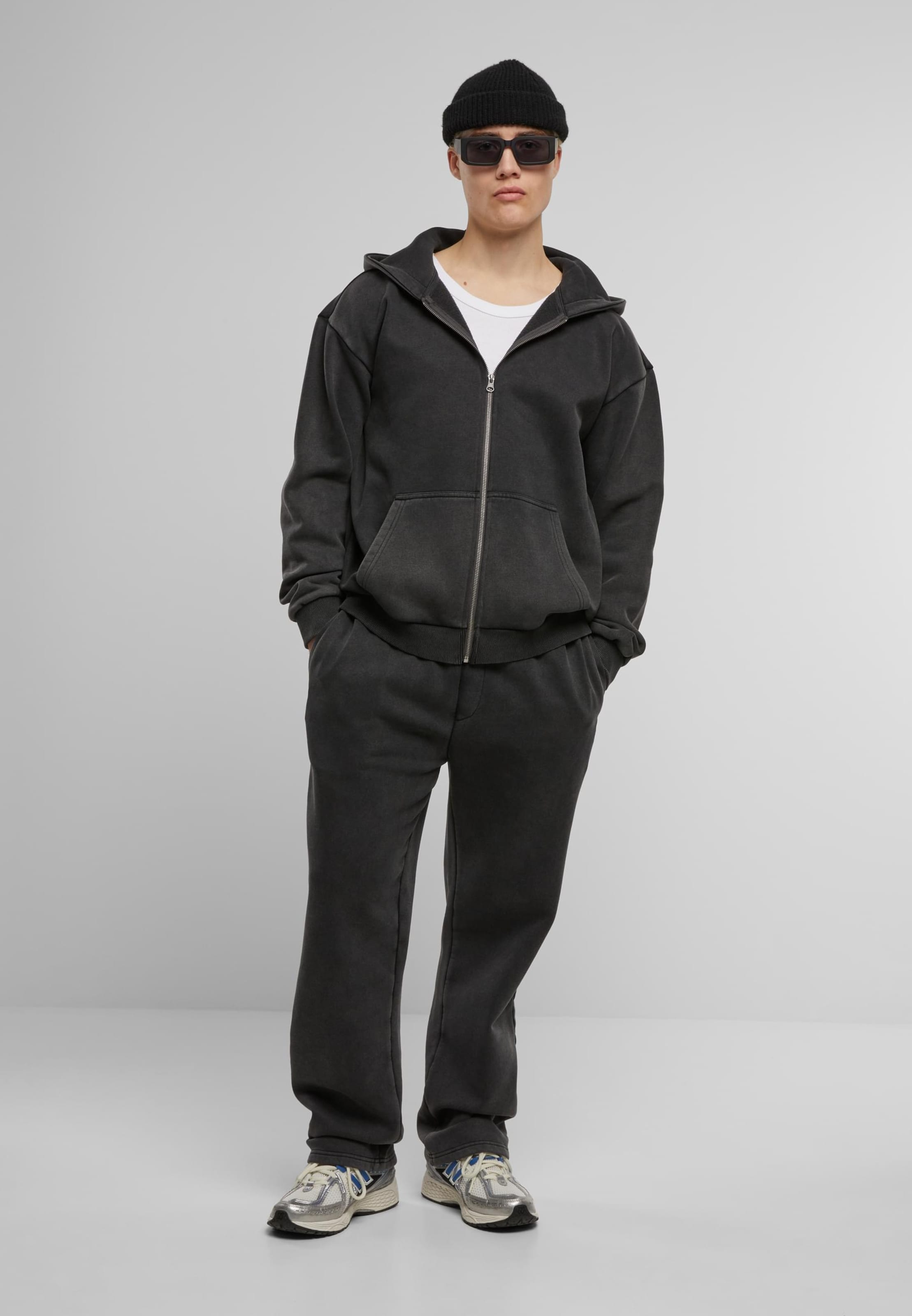 Urban Classics Zip-Up Hoodie in Black | ABOUT YOU