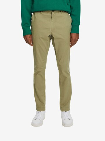 ESPRIT Slim fit Chino Pants in Green: front