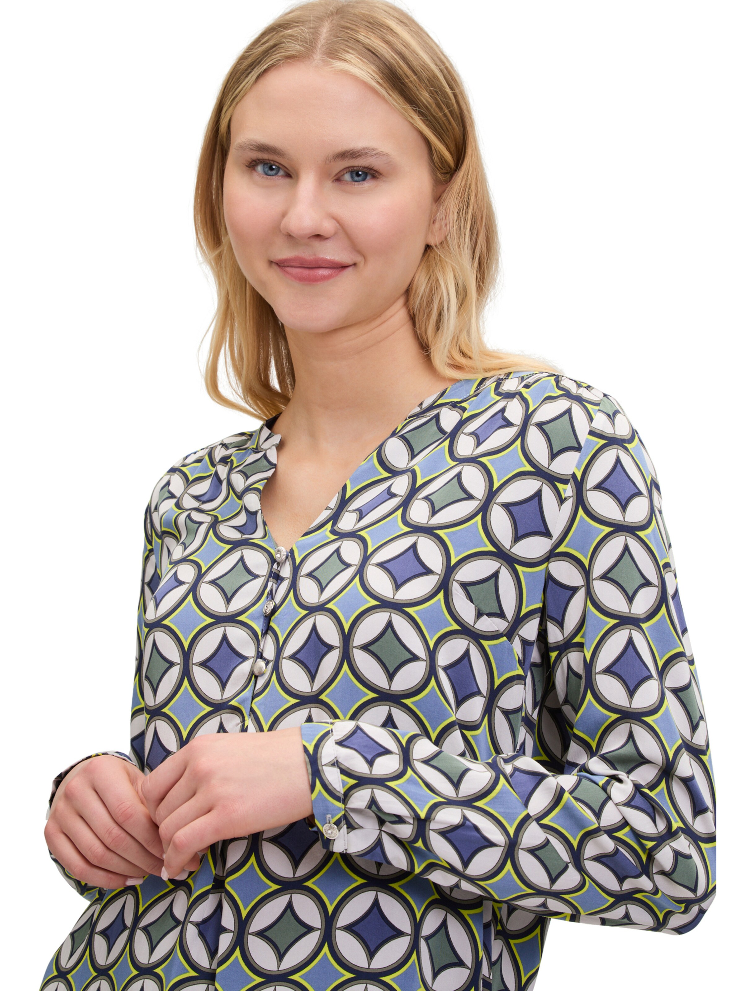 Cartoon Casual-Bluse mit Knöpfen in Blau