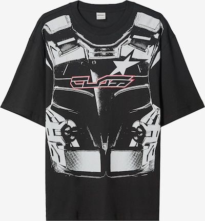 Bershka Paita värissä vaaleanharmaa / punainen / musta, Tuotenäkymä