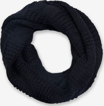 styleBREAKER Schlauchschal 'Feinstrick Loop mit Patentmuster' in Schwarz: Vorderseite