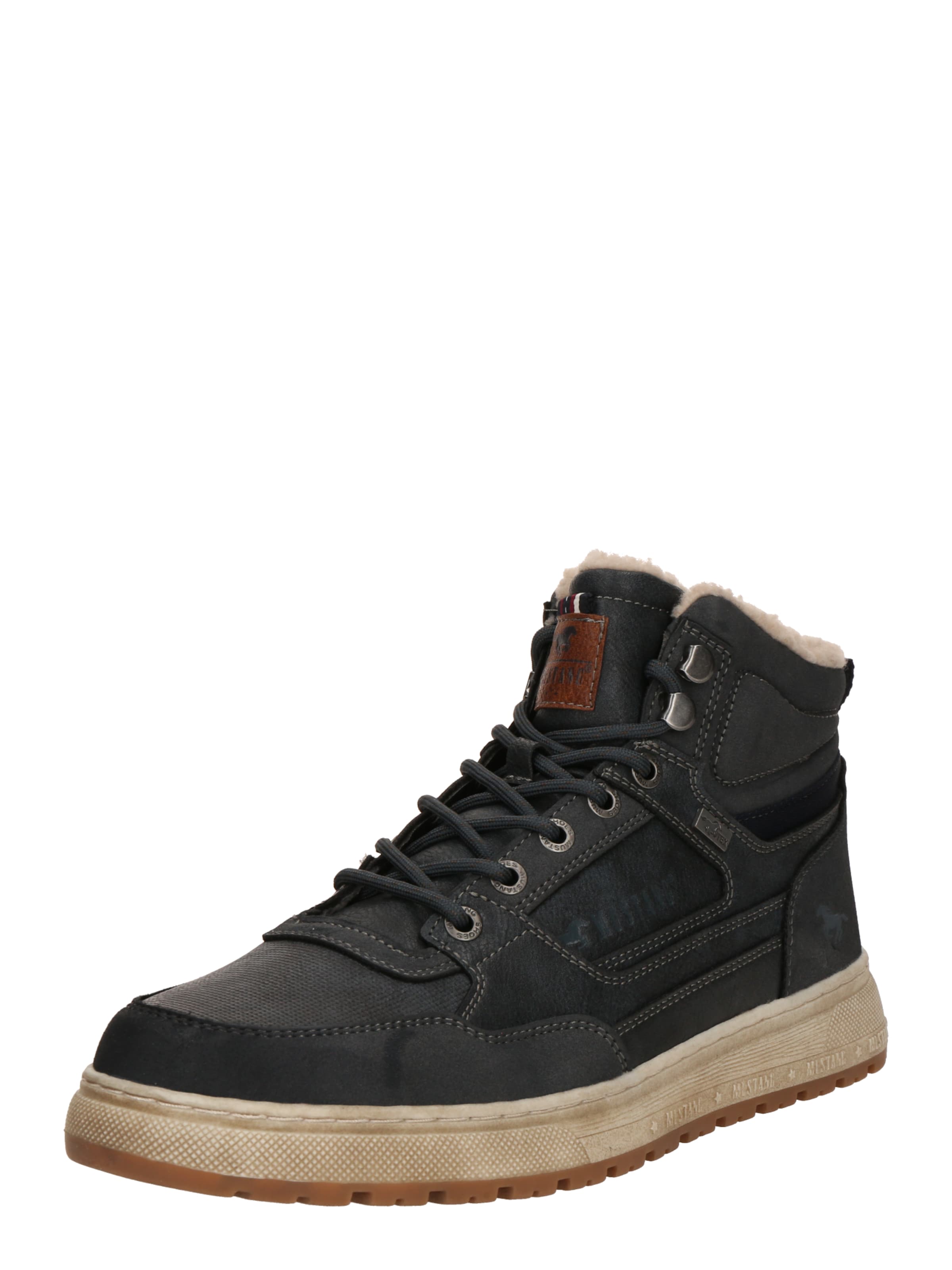 MUSTANG Ботинки на шнуровке в Синий: спереди