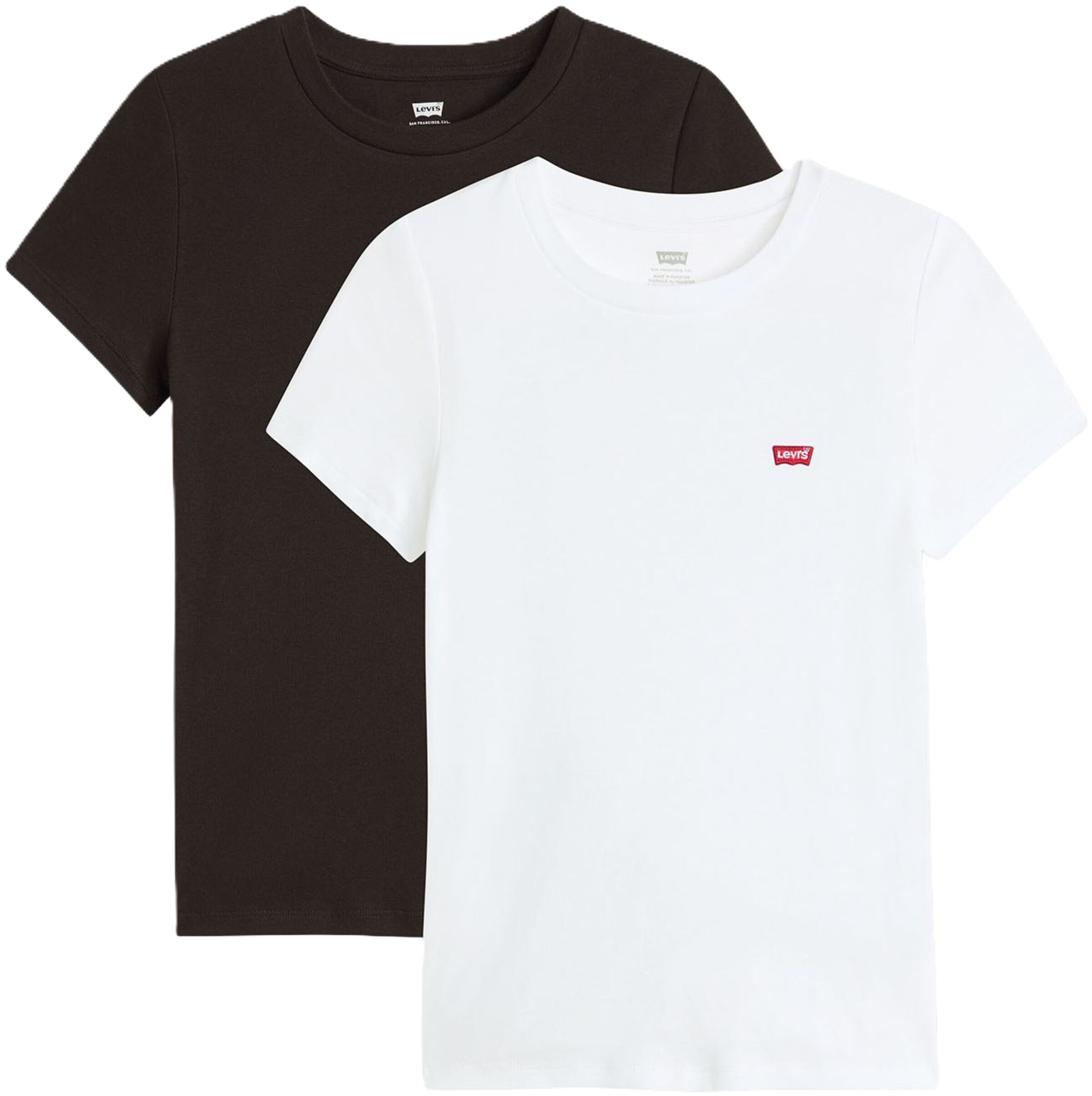 LEVI'S ® T-Shirt '2 Pack Crewneck Tee' in Schwarz: Vorderseite
