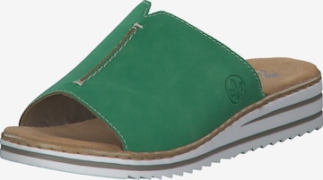 Rieker Mules in Green: front