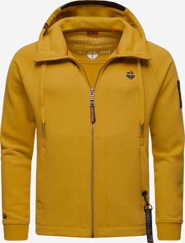 STONE HARBOUR Zip-Up Hoodie 'Finn Luca' in Yellow: front