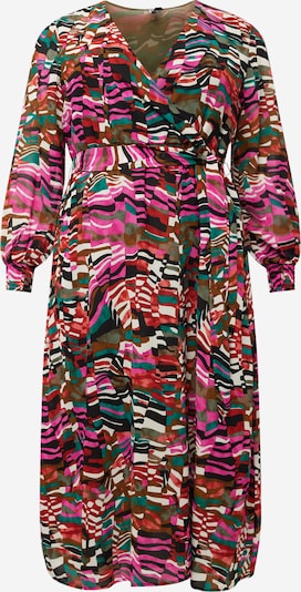 Vero Moda Curve Kjole 'CARO' i umbra / jade / fuchsia / sort, Produktvisning