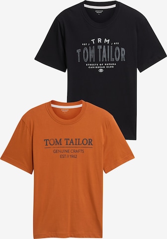 T-Shirt TOM TAILOR en marron : devant