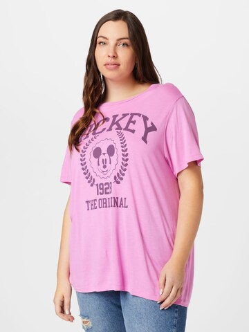 T-shirt 'MICKEY' ONLY Carmakoma en violet : devant