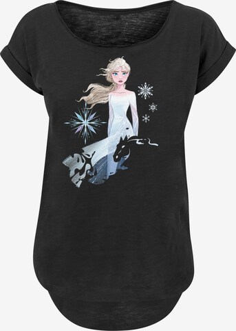 F4NT4STIC T-Shirt 'Disney Frozen 2 Elsa Nokk Wassergeist Pferd' in Schwarz: predná strana