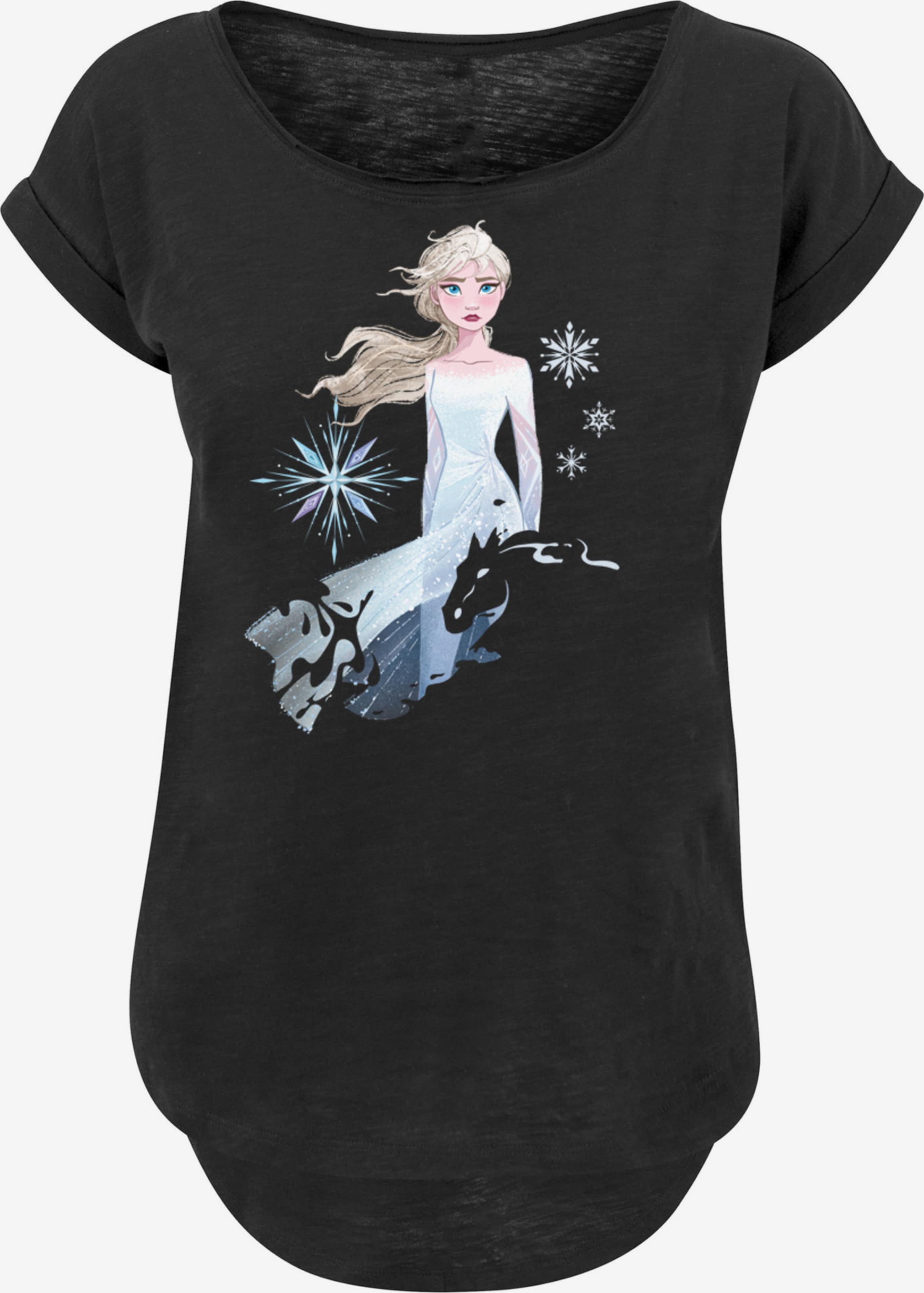 F4NT4STIC Shirt 'Disney Frozen 2 Elsa Nokk Wassergeist Pferd' in Black |  ABOUT YOU