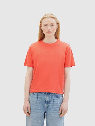 T-shirt TOM TAILOR DENIM en rouge : devant