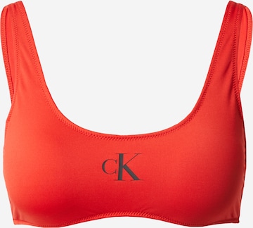 Calvin Klein Swimwear قطعة علوية من البيكيني بلون أحمر: الأمام