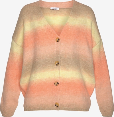 LASCANA Strickjacke in beige / gelb / orange, Produktansicht