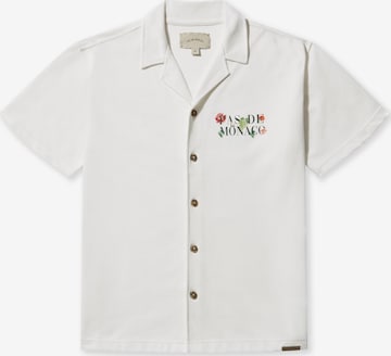 Pas De Monaco Comfort Fit Hemd in Beige: Vorderseite