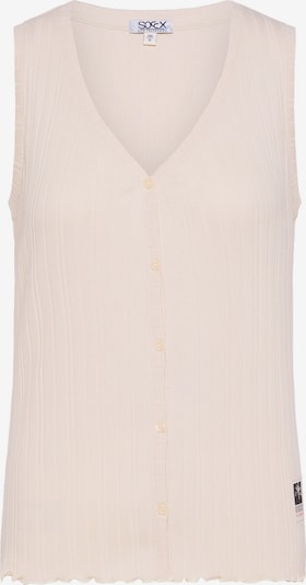 Soccx Geknöpftes Ripptop mit V-Ausschnitt in beige, Produktansicht