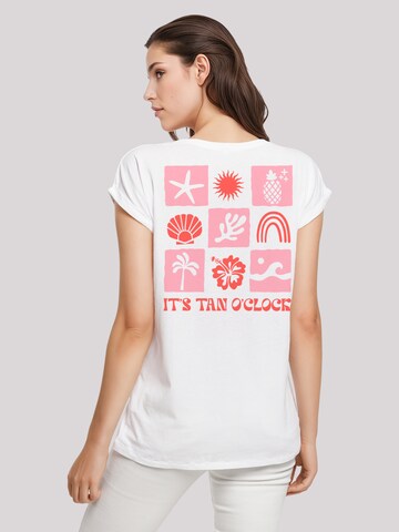 F4NT4STIC Shirt 'Its Tan O Clock' in Wit: voorkant