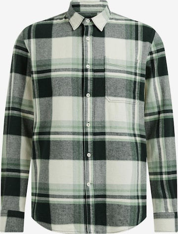 WE Fashion Regular fit Button Up Shirt in Green: front