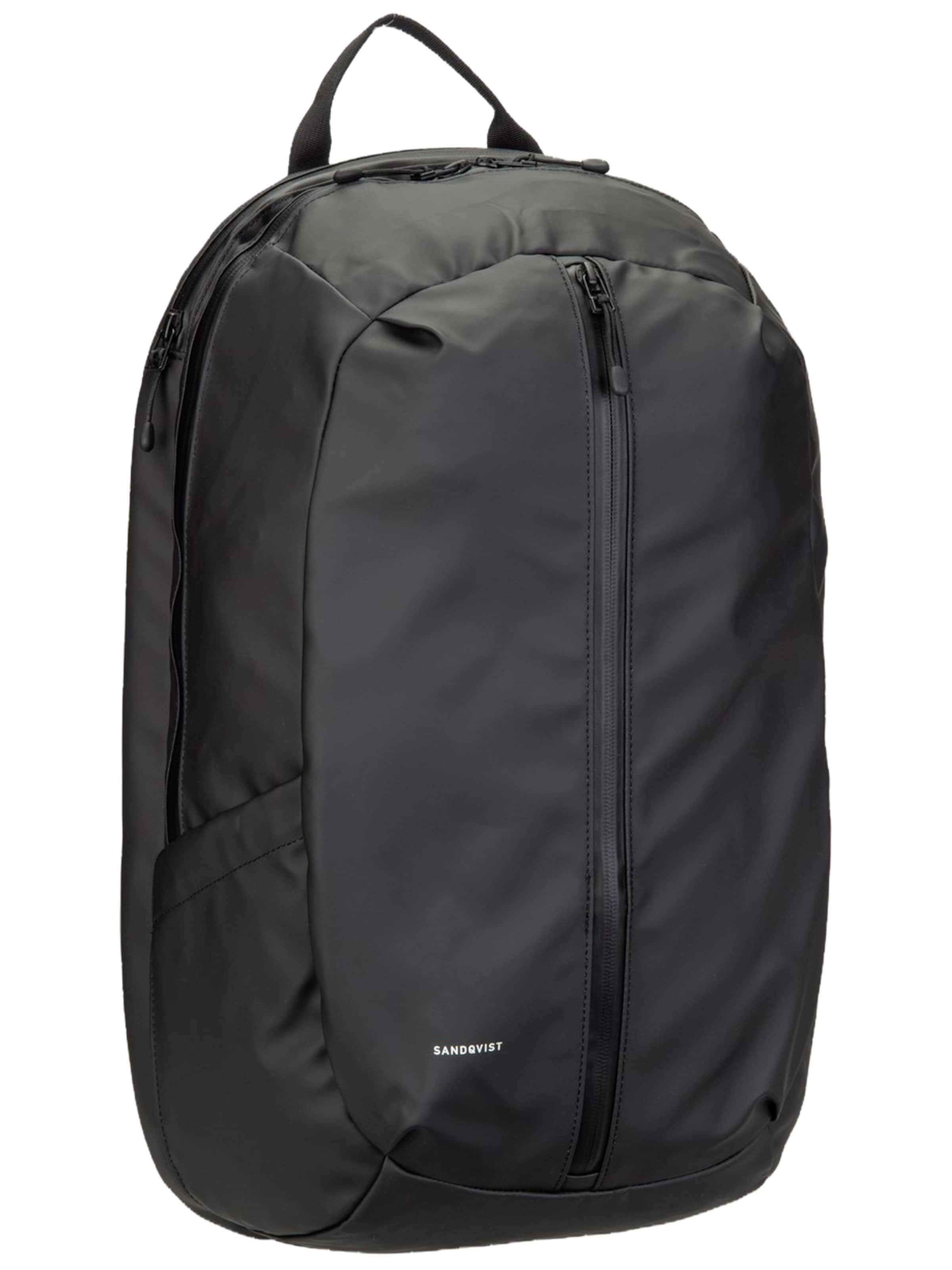 SANDQVIST Backpack ' Stream Zipper ' in Black: front
