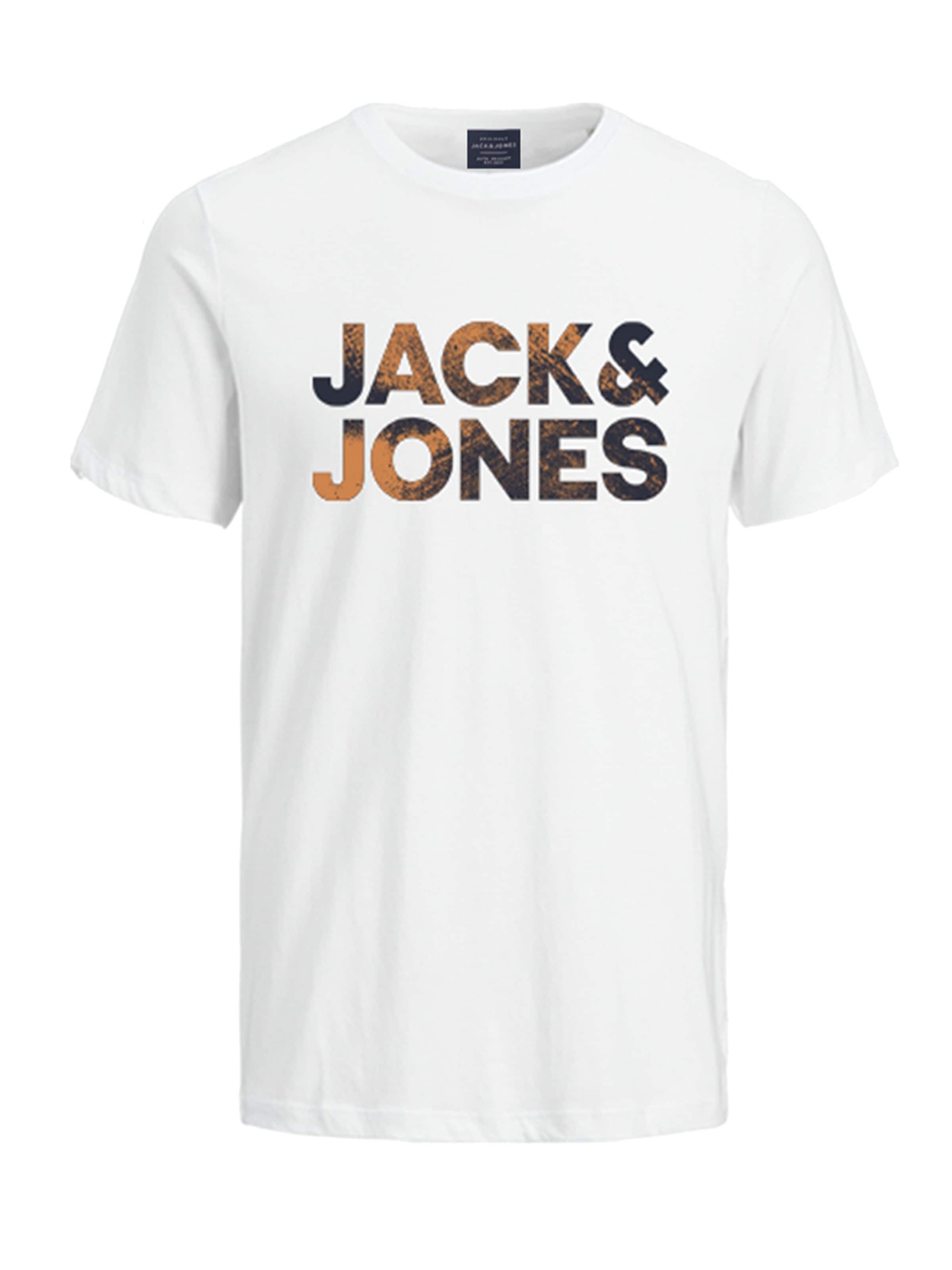 JACK & JONES T-Shirt 'Distressed' in Weiß: Vorderseite
