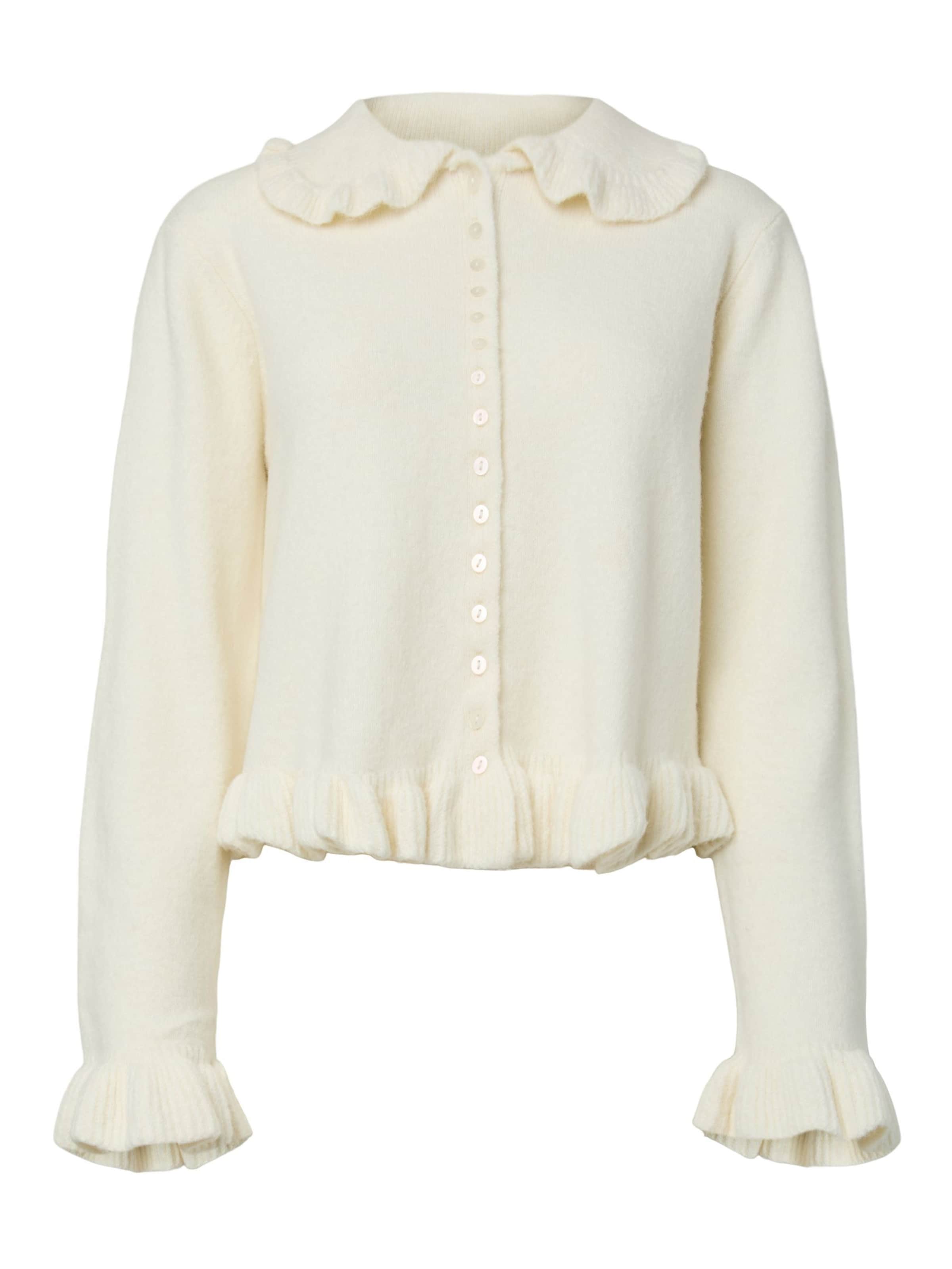 YAS Strickjacke 'FRILO' in Beige: Vorderseite