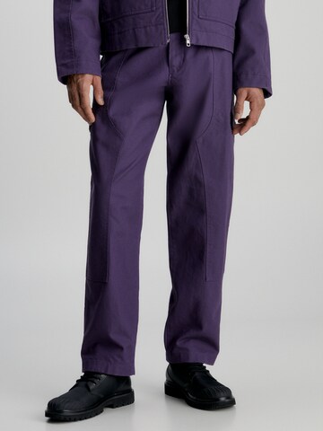 Calvin Klein Jeans Loose fit Cargo Pants in Purple: front