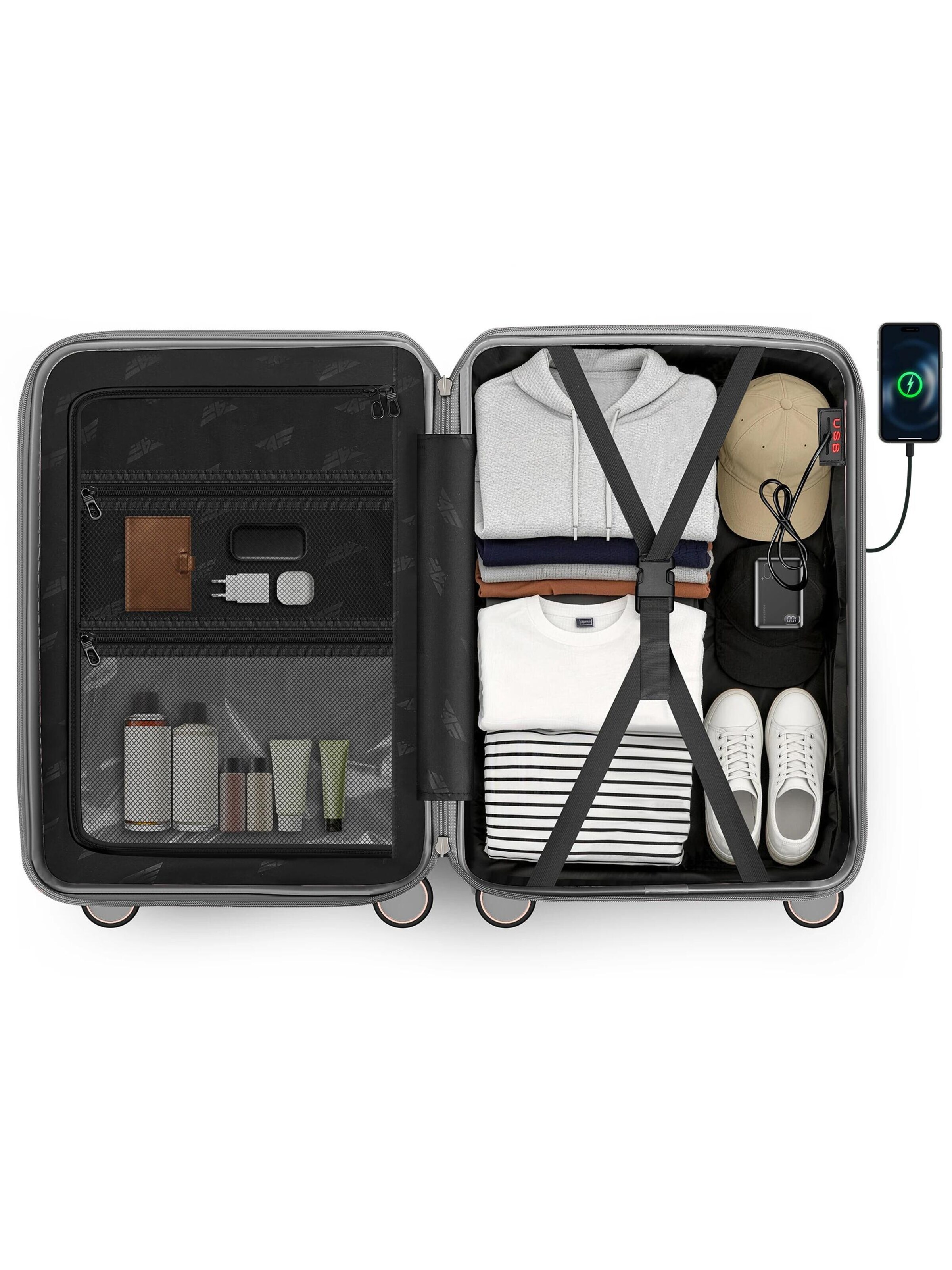 4FLY Suitcase Set in Silver