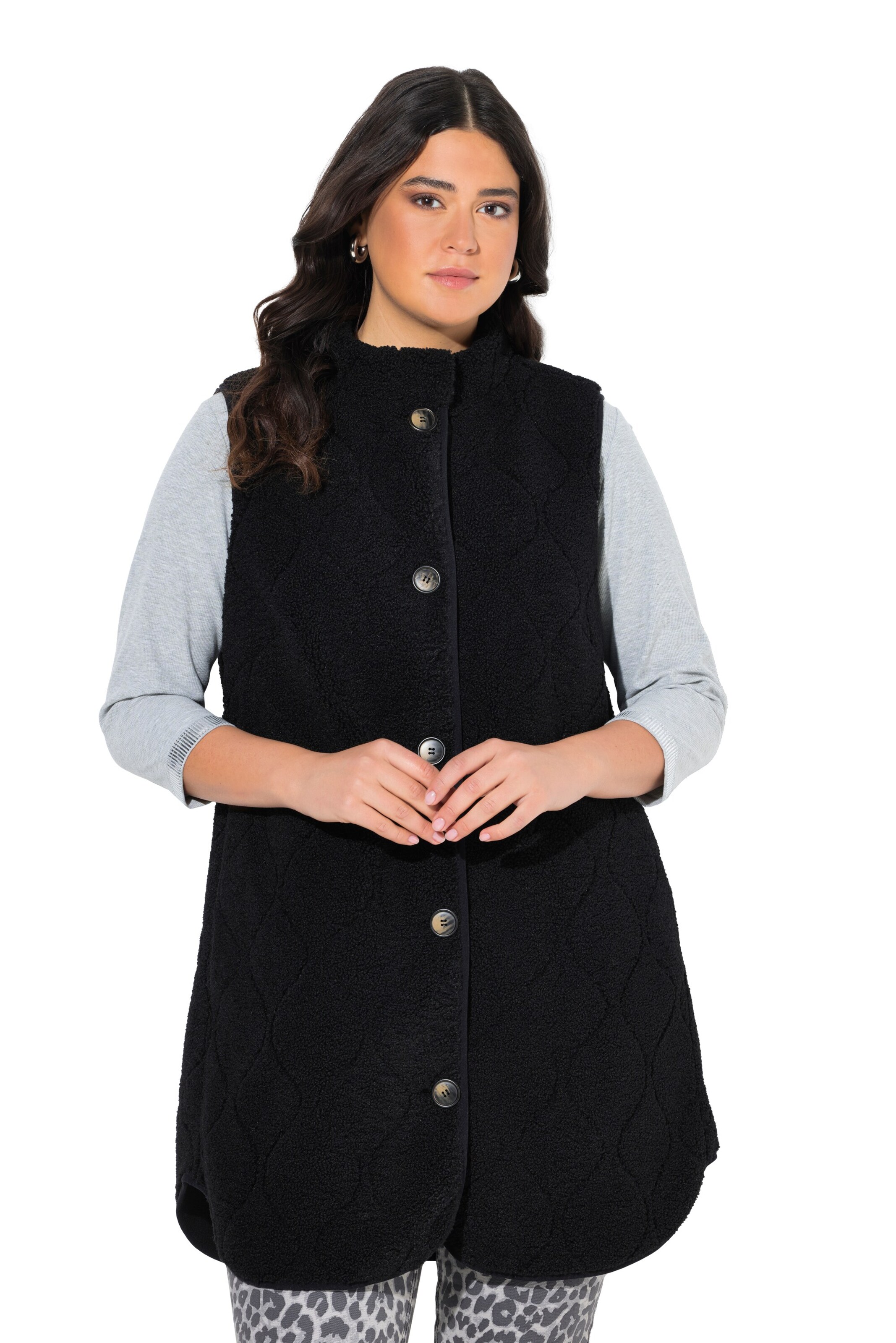 Ulla Popken Vest in Black: front