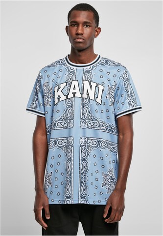 T-Shirt Karl Kani en bleu : devant