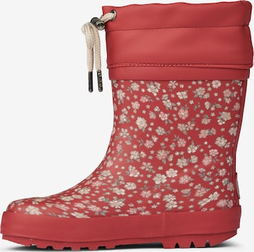 Wheat Rubber Boots 'Thermo Print' in Red: front