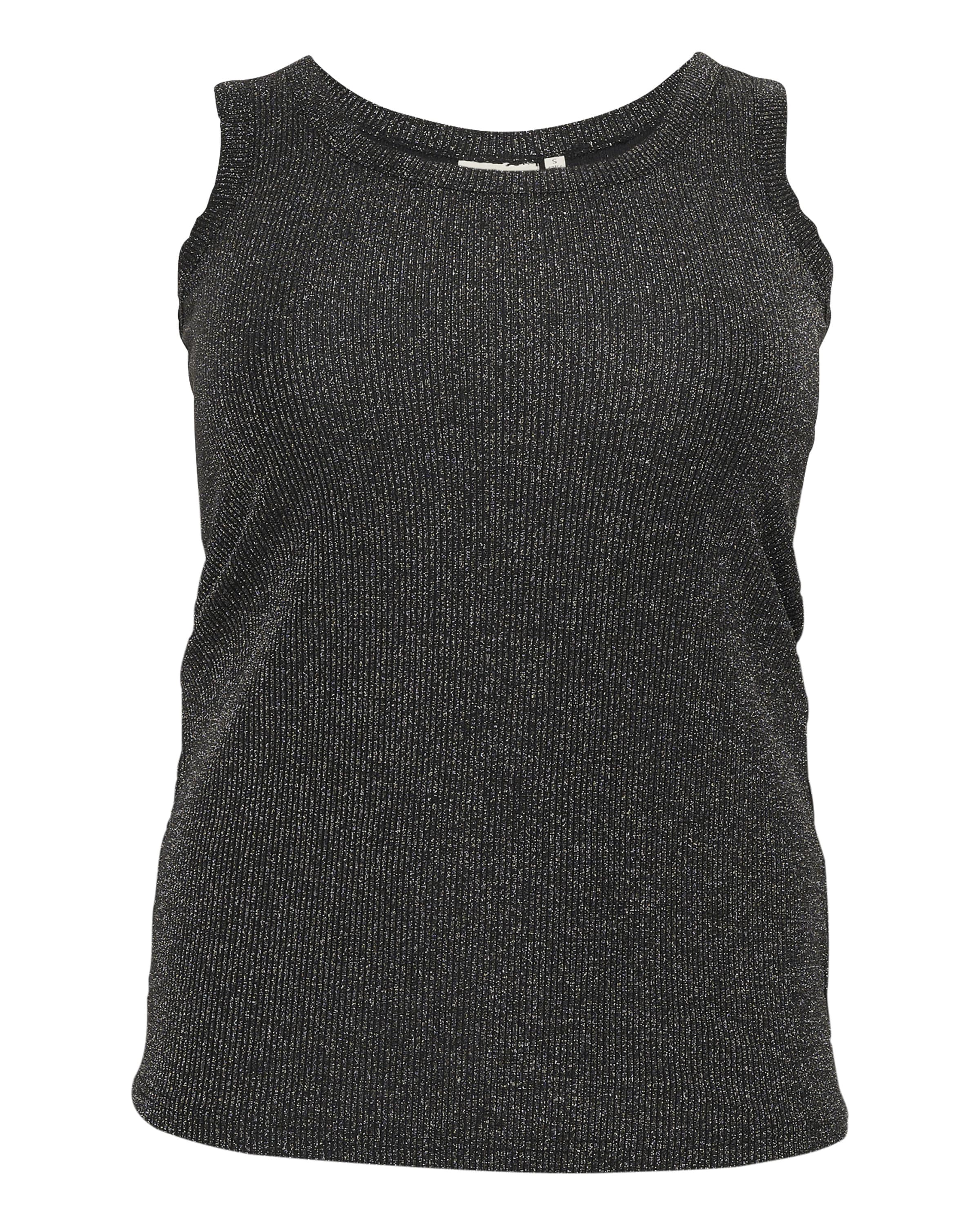 KAFFE CURVE Top in Silber: Vorderseite