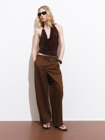 MANGO Baggy Pants 'LUPE' in Brown