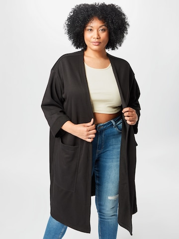 Urban Classics Knit Cardigan in Black: front